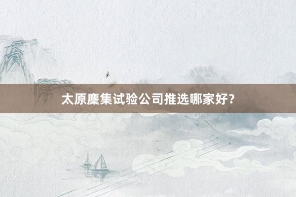 太原麇集试验公司推选哪家好？